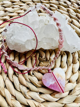 Load image into Gallery viewer, Pink Aragonite Heart With Rose Quartz