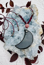 Load image into Gallery viewer, Black Agate Crescent Moon