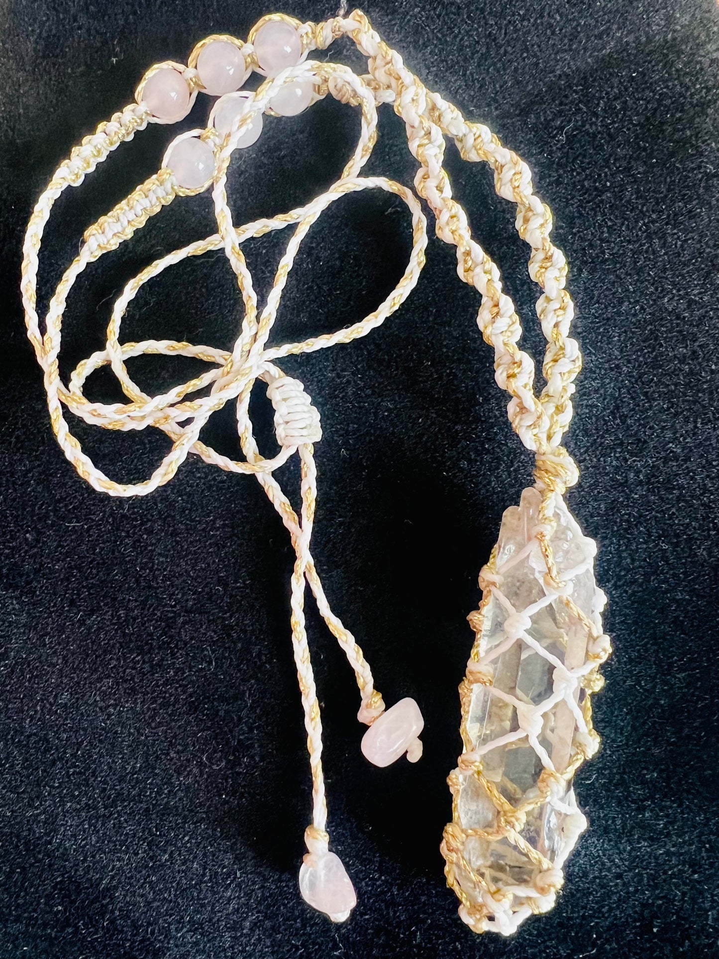 Smoky Quartz With Rose Quartz Beads