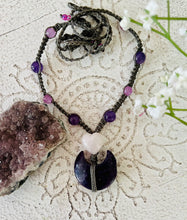 Load image into Gallery viewer, Lepidolite With Rose Quartz & Amethyst