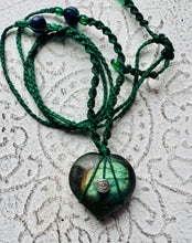 Load image into Gallery viewer, Labradorite Heart With Lapis Beads