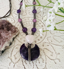 Load image into Gallery viewer, Lepidolite With Rose Quartz & Amethyst