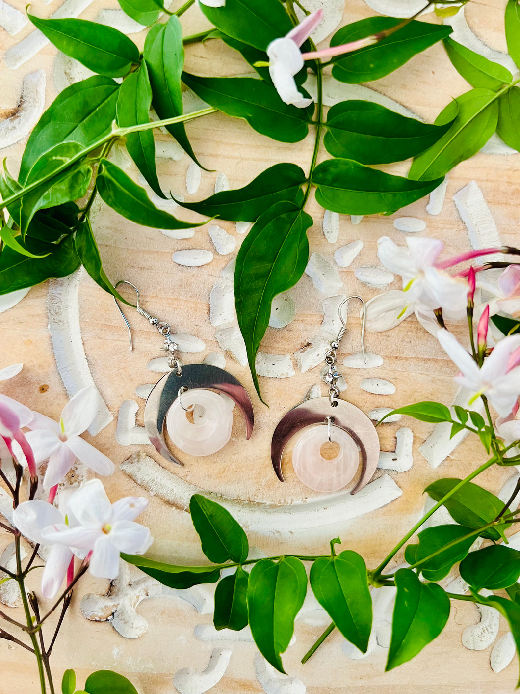 Rose Quartz Crescent Moons