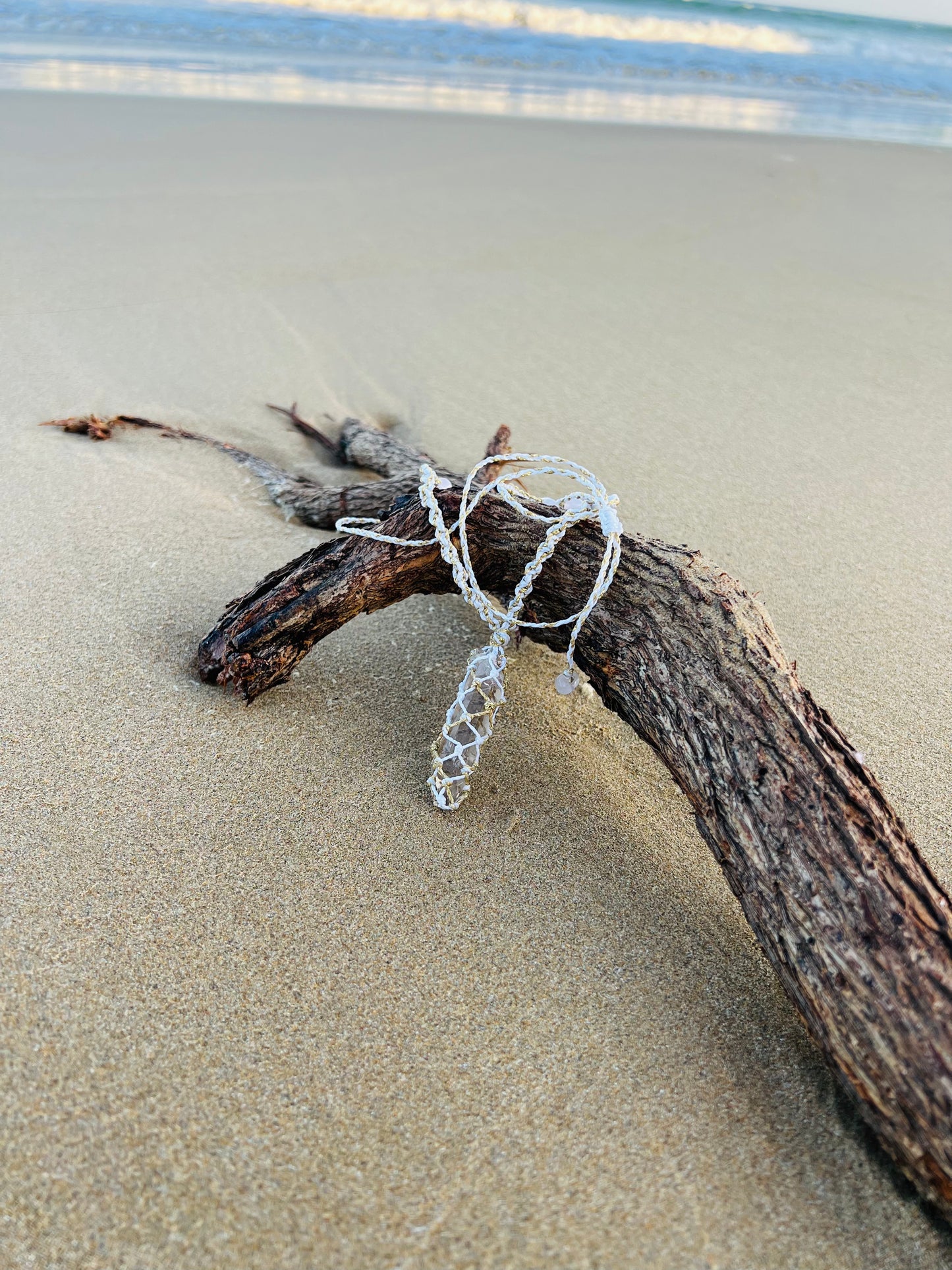 Smoky Quartz With Rose Quartz Beads